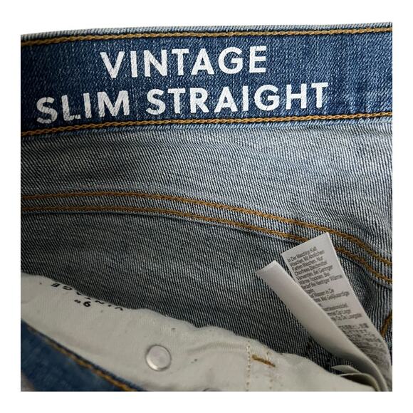 J.Crew Women's Jeans Size 27 Blue Vintage Slim Straight Raw Hem Mid Rise - Picture 3 of 7